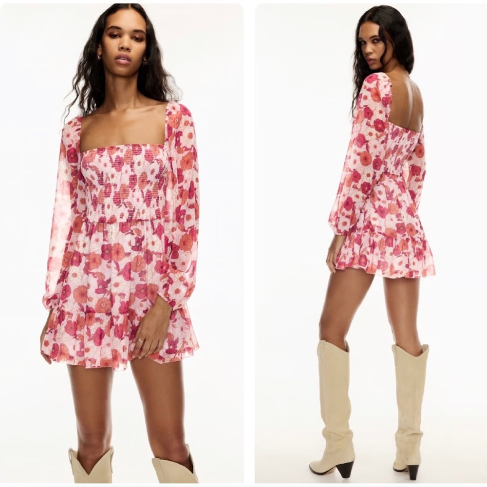 Wilfred Pink Floral Mini Dress